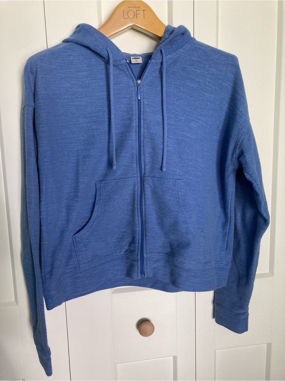 Old Navy Blue Hooded Zip-Up Sweater Size XS